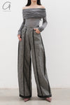 SWAYING/KNIT Water Soluble Wool Lapel SW22AW1T17 Dark Grey PS50